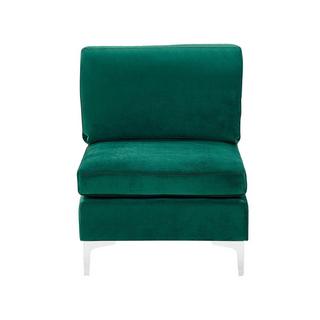 Beliani Sofa mit Ottomane aus Samtstoff Modern EVJA  