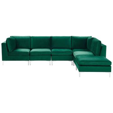 Sofa mit Ottomane aus Samtstoff Modern EVJA