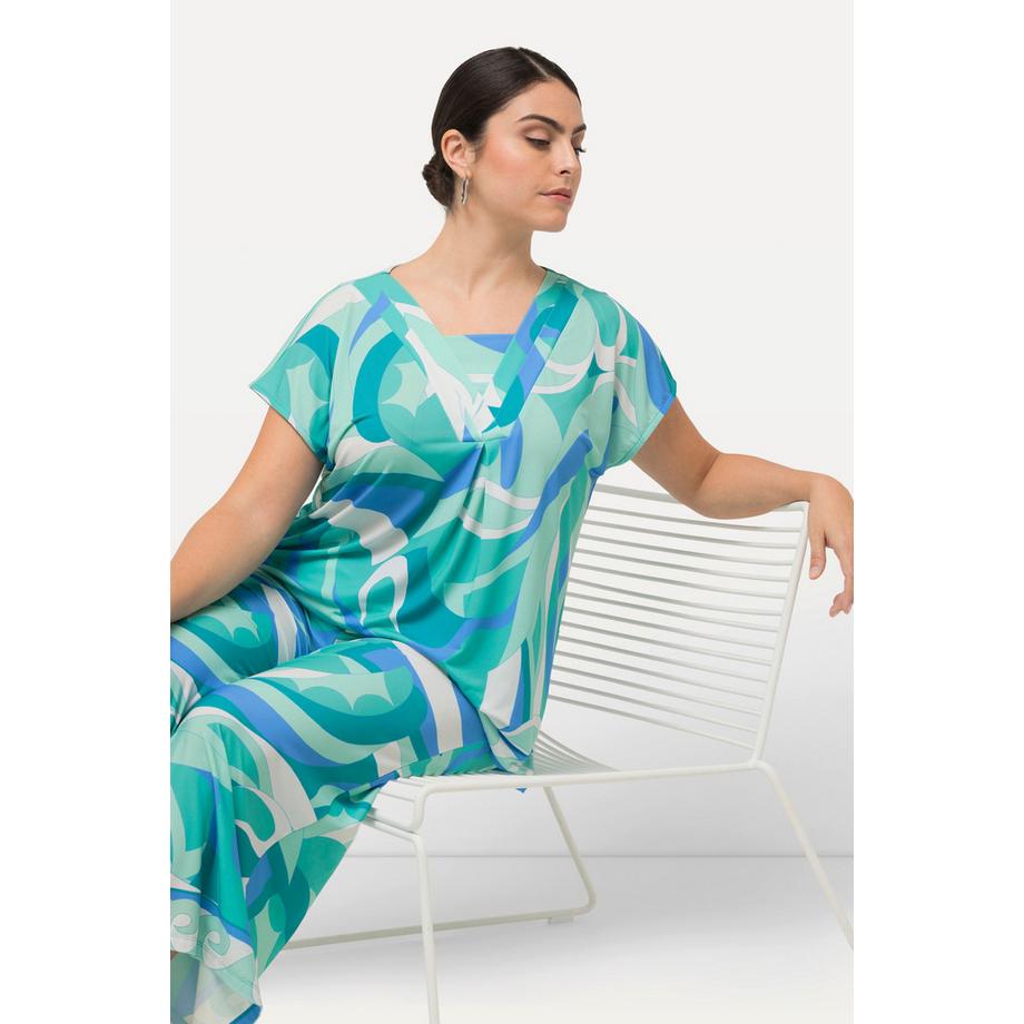 Ulla Popken T-Shirt Oversize Col V Manches Courtes  