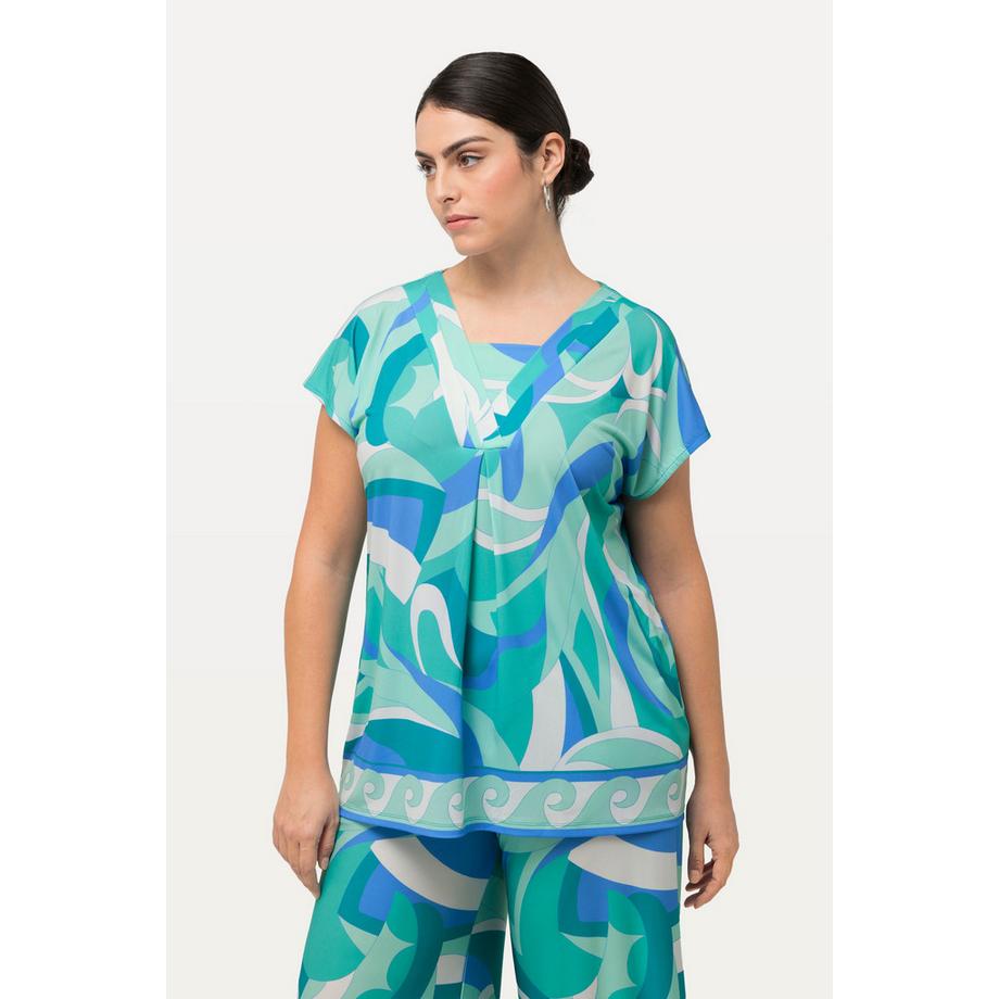 Ulla Popken T-Shirt Oversize Col V Manches Courtes  