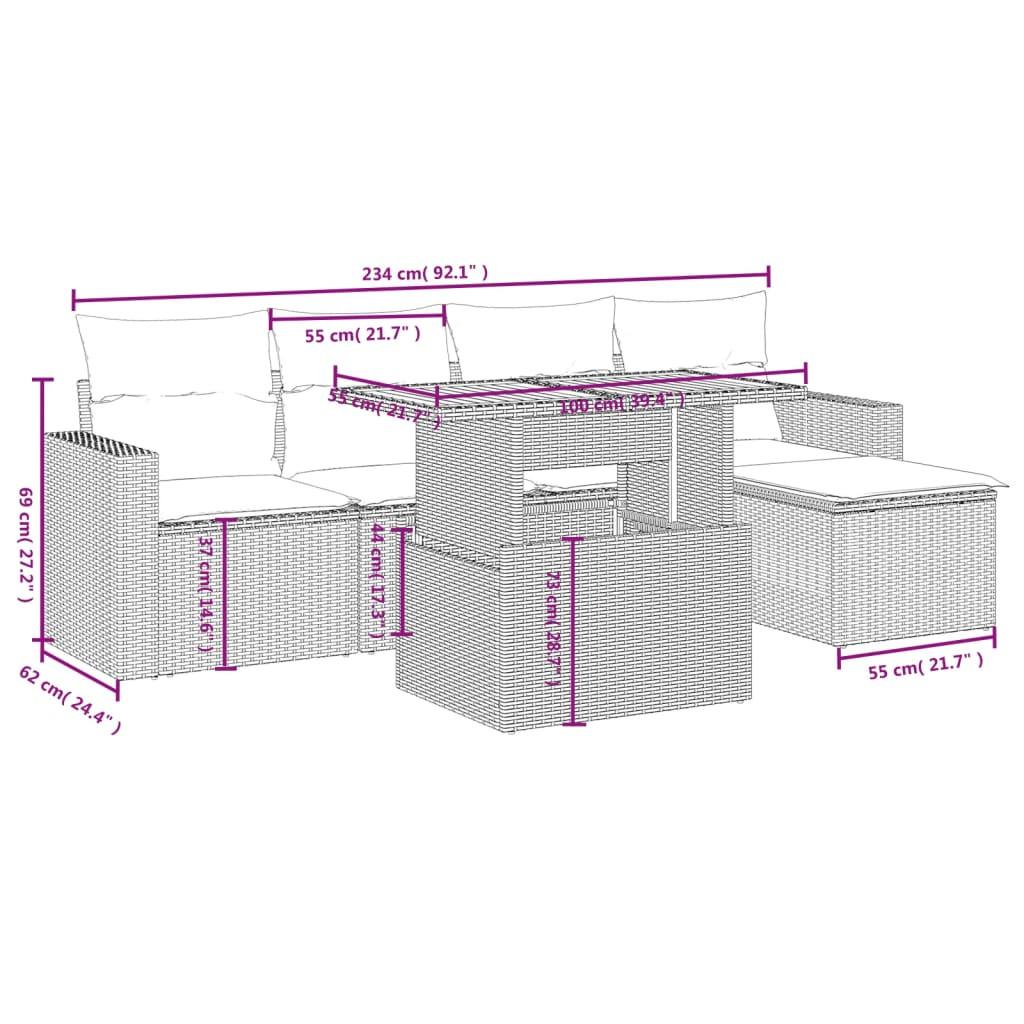 VidaXL Ensemble de canapés de jardin rotin synthétique  