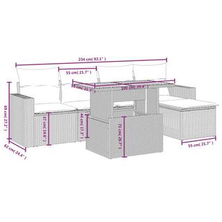 VidaXL Ensemble de canapés de jardin rotin synthétique  