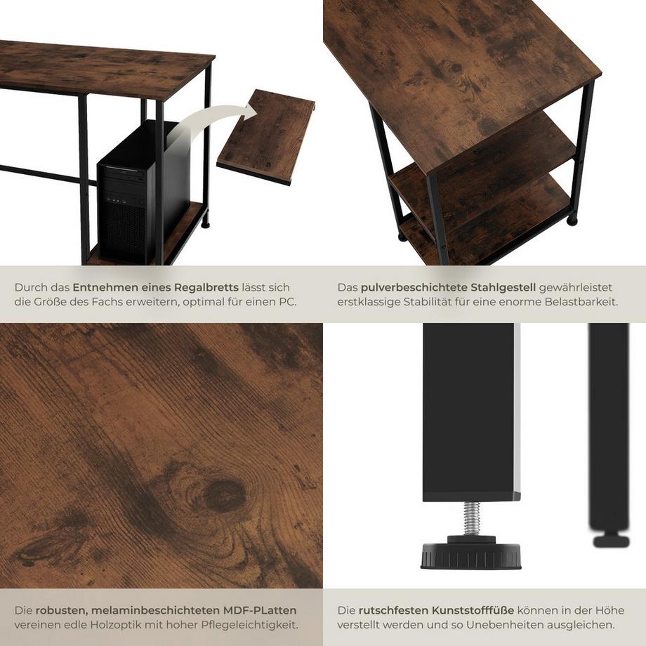 Tectake Scrivania Donegal  stile industriale  