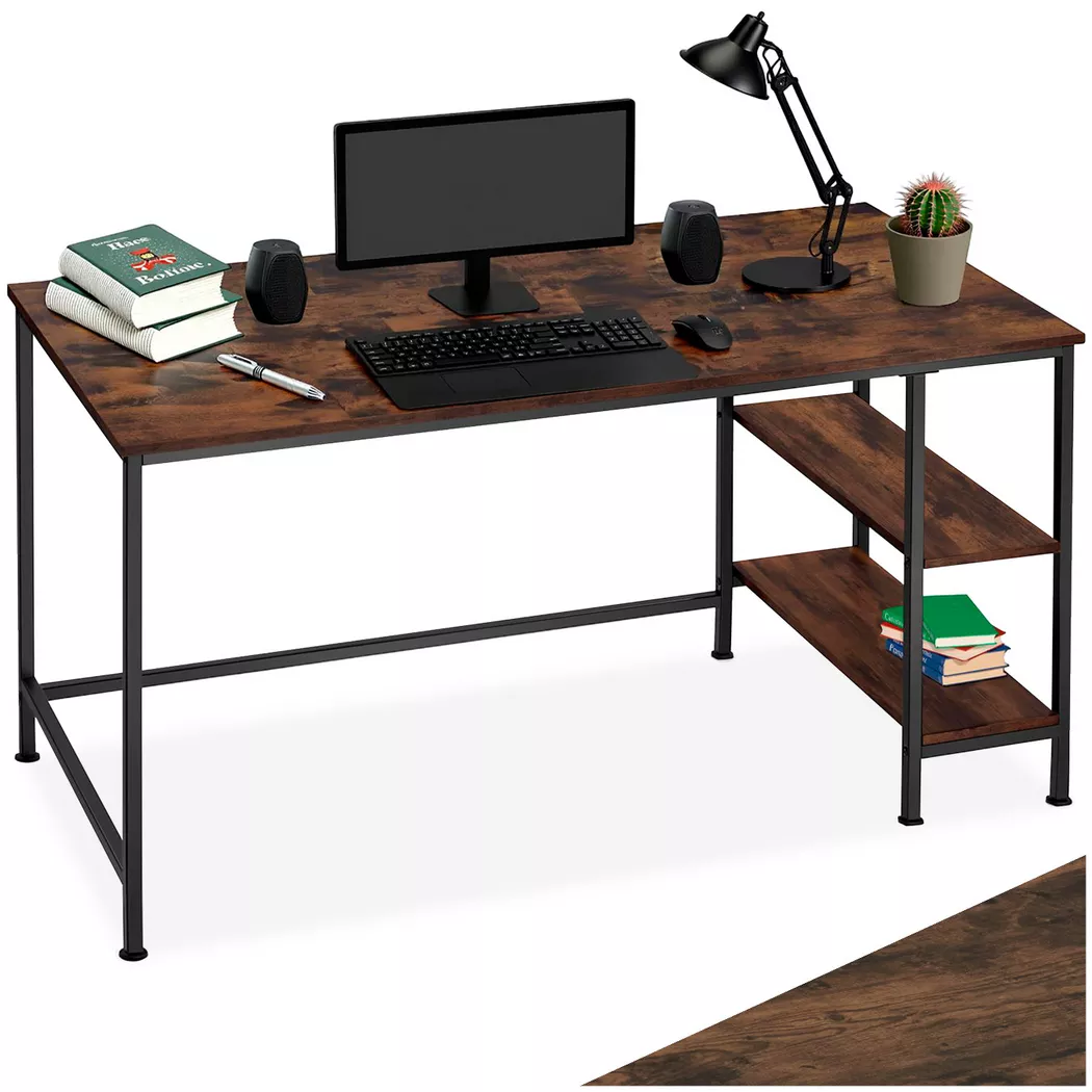 Tectake - Bureau DONEGAL style industriel, 60X140CM, Marron