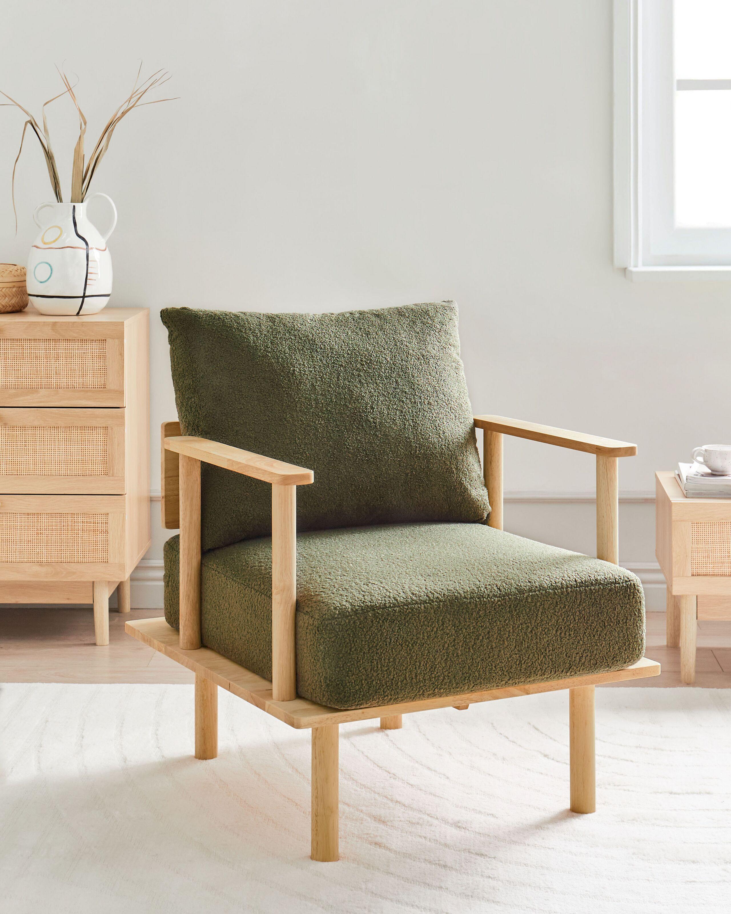 Beliani Fauteuil en Bouclé Scandinave ASKER  