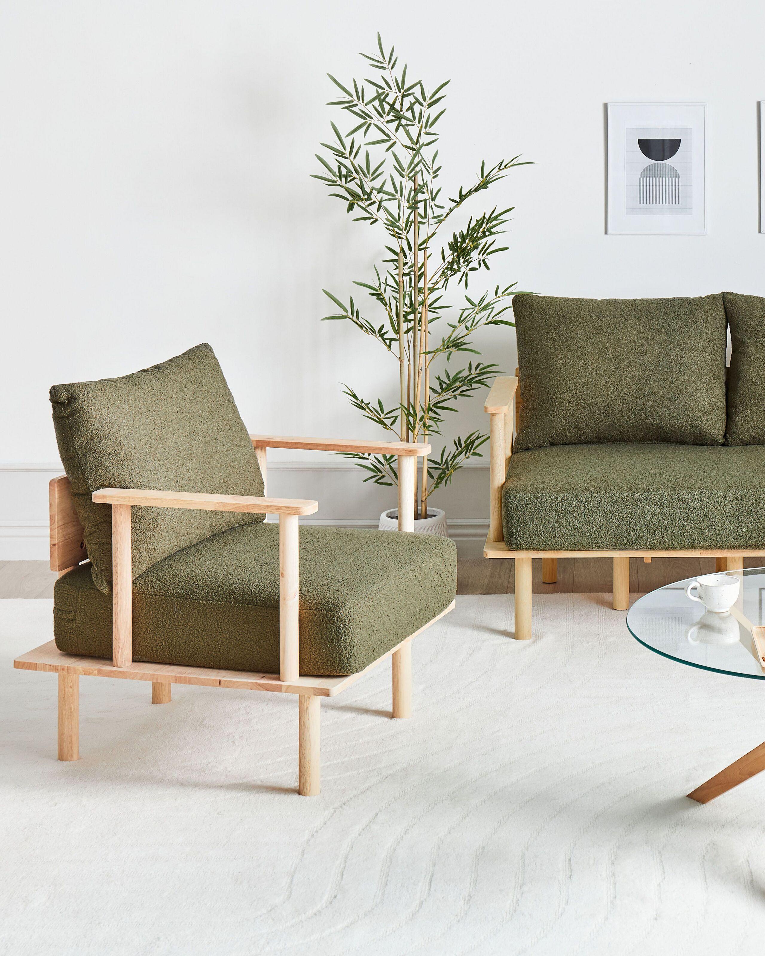 Beliani Fauteuil en Bouclé Scandinave ASKER  