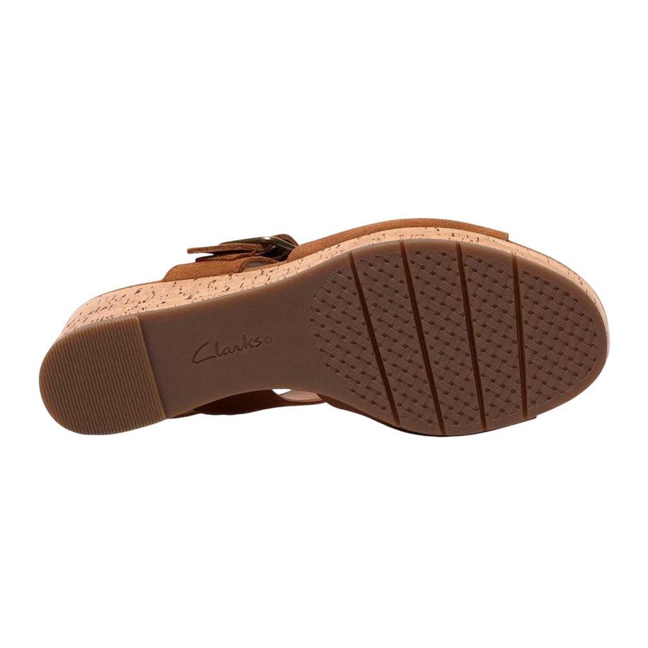 Clarks Sandalen mit Keilabsatz und breitem Riemen  