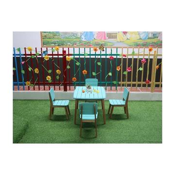 Salle à manger de jardin bleue pour enfants en acacia - 4 chaises et 1 table - GOZO de MYLIA