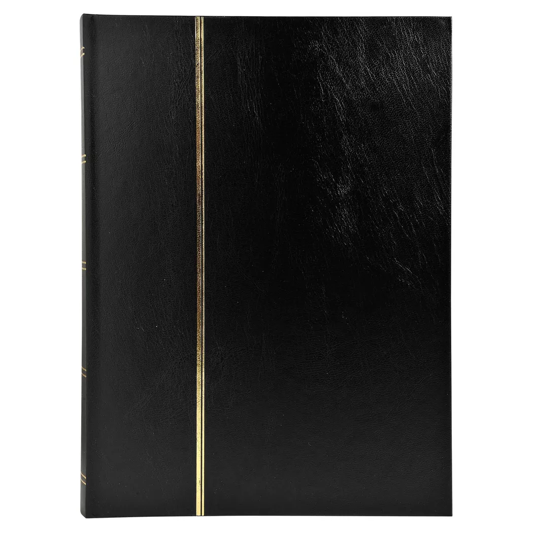 Exacompta - Briefmarken Einsteckalbum aus Halbleder, 16 Seiten, 16,5x22,5cm, One Size, Schwarz