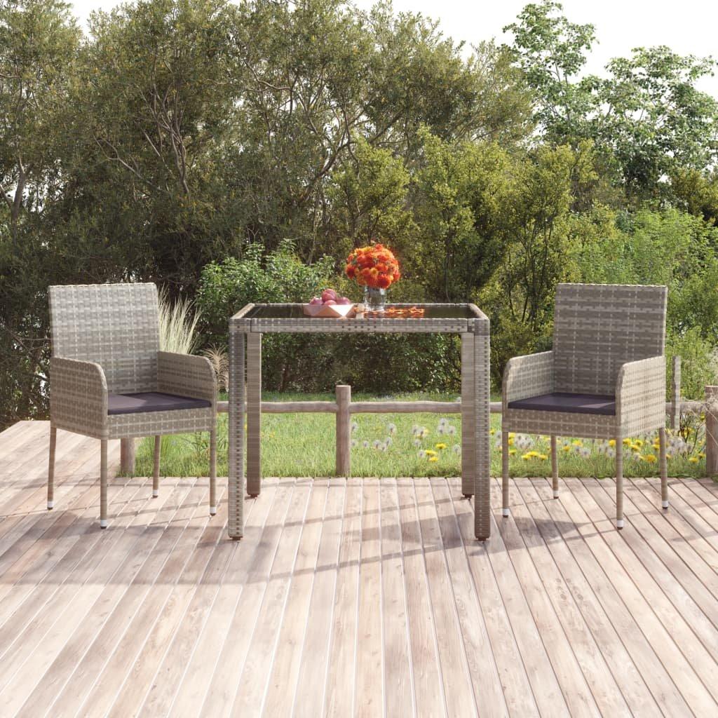 VidaXL Gartentisch mit glasplatte poly-rattan  