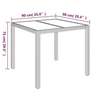 VidaXL Gartentisch mit glasplatte poly-rattan  