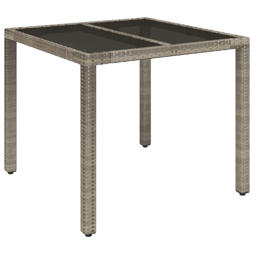 VidaXL Gartentisch mit glasplatte poly-rattan  