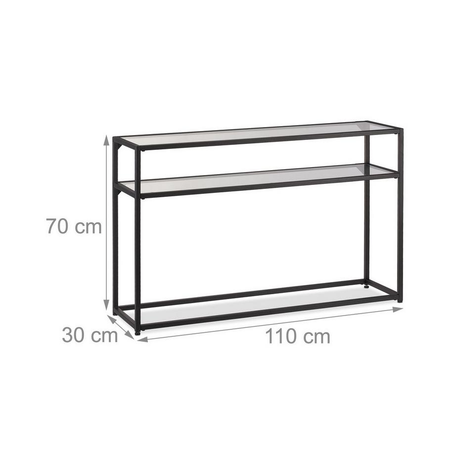 B2X Konsolentisch mit Glasablage  
