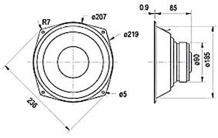 Visaton  WS 20 E - 8 Ohm 8 pollici 20.32 cm Toni bassi 30-2500Hz 80 W 8 Ω 