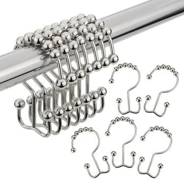 Ganci per tende da doccia - acciaio inox - 12 pz