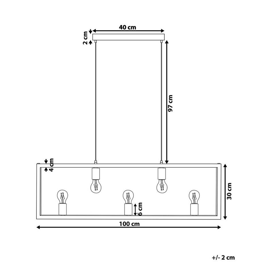 Beliani Lampe suspension en Métal  BAYAS  