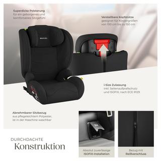 Tectake  Autositz Levi, i-Size Zulassung, mit ISOFIX Schwarz 