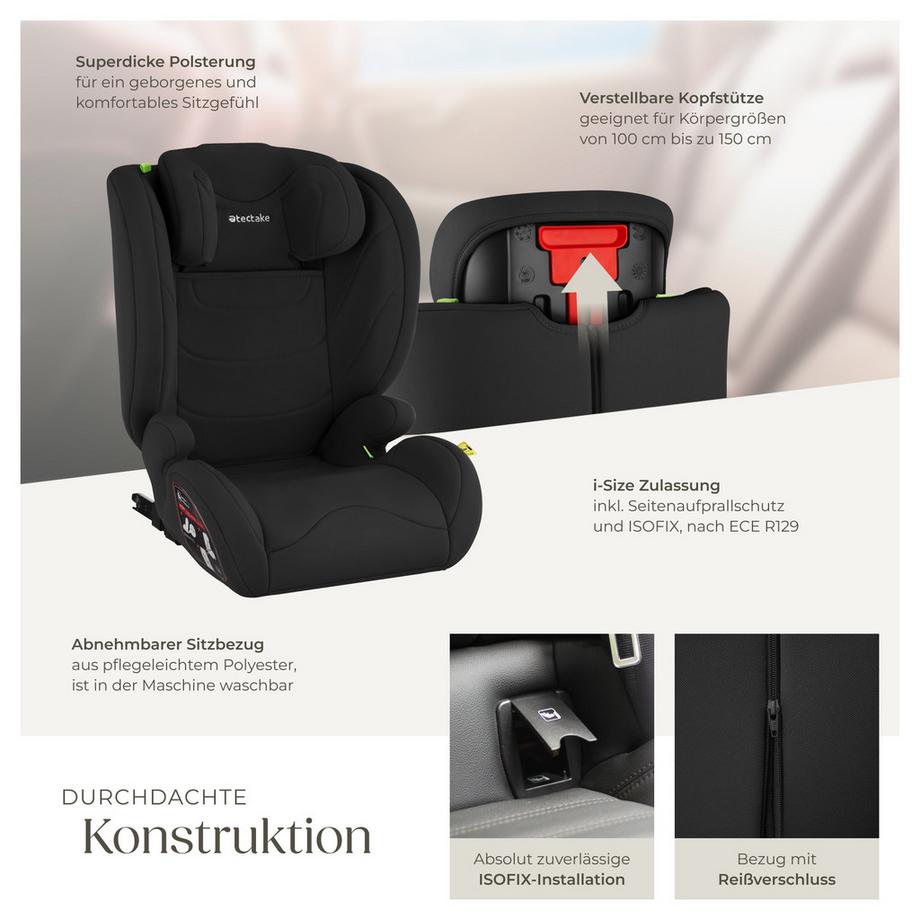 Tectake  Siège auto LEVI norme i-size et base isofix avec protection contre les chocs latéraux 