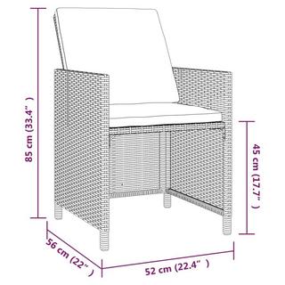 VidaXL Ensemble de salle à manger de jardin rotin synthétique  