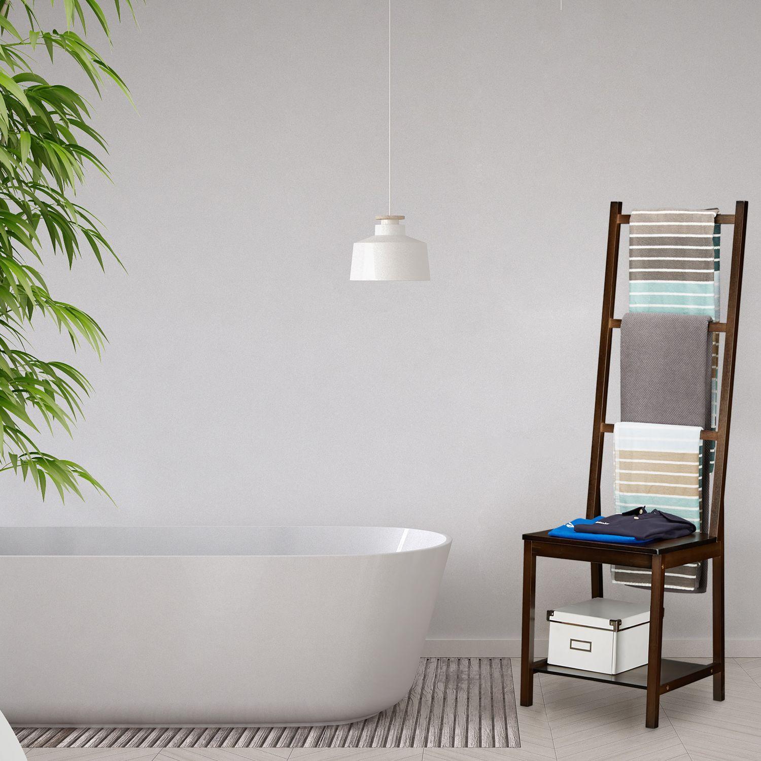 B2X Porta asciugamani in bambù marrone scuro  