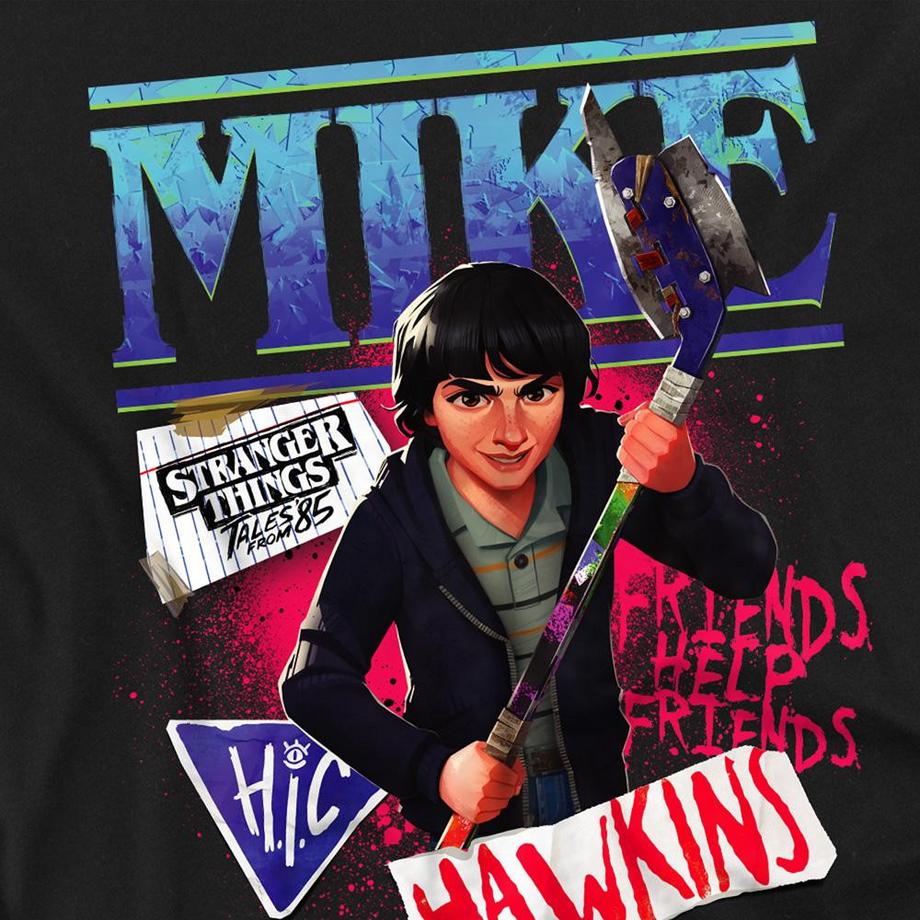 Stranger Things Maglietta Manica Lunga con Grafica Mike  