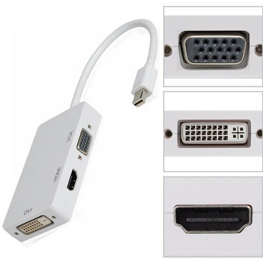 eStore  Thunderbolt  Mini DisplayPort Adapter HDMI  DVI  VGA 3in1 