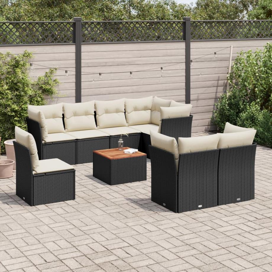 VidaXL Ensemble de canapés de jardin rotin synthétique  