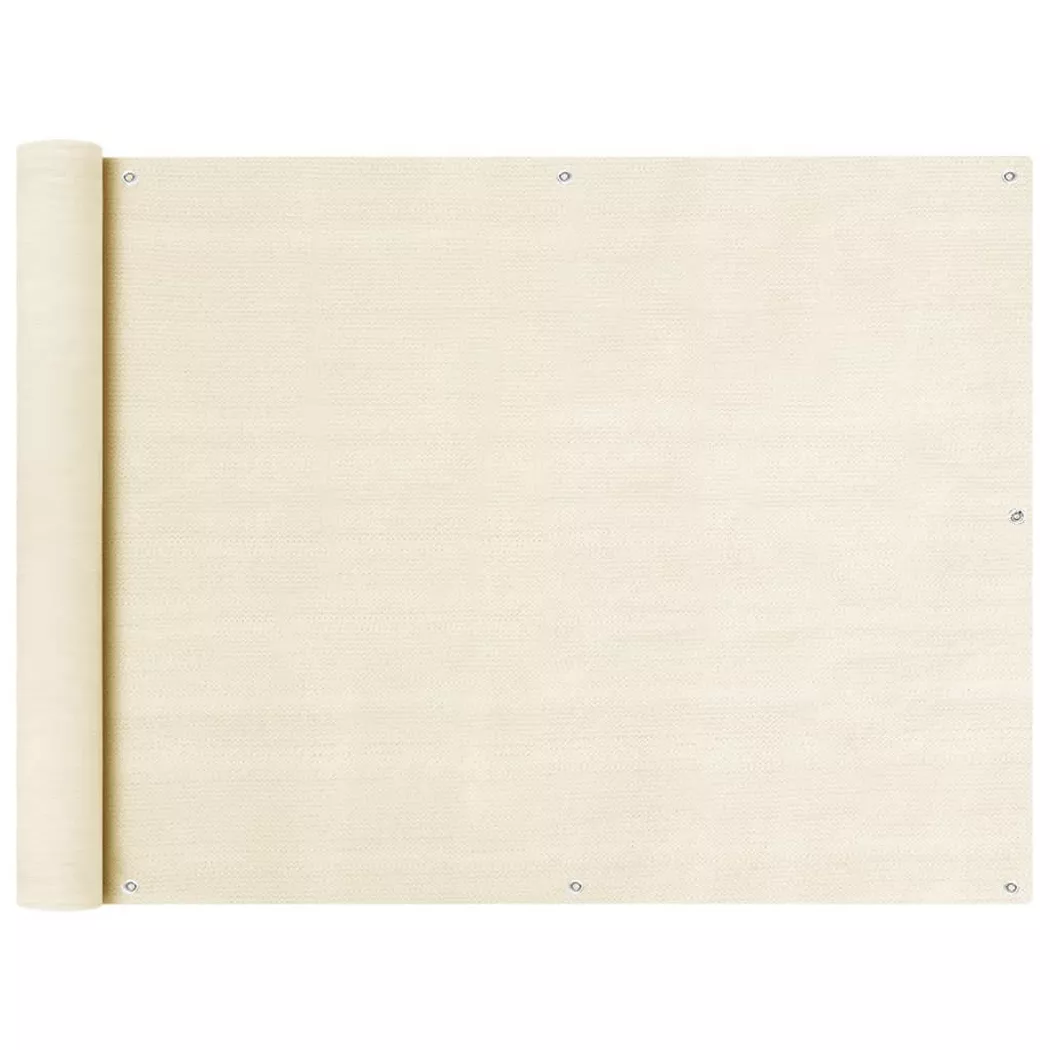 vidaXL Balkon Sichtschutz Creme 90x500 cm HDPE