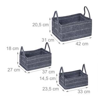 B2X Aufbewahrungskorb aus Filz in 3 Teilen  