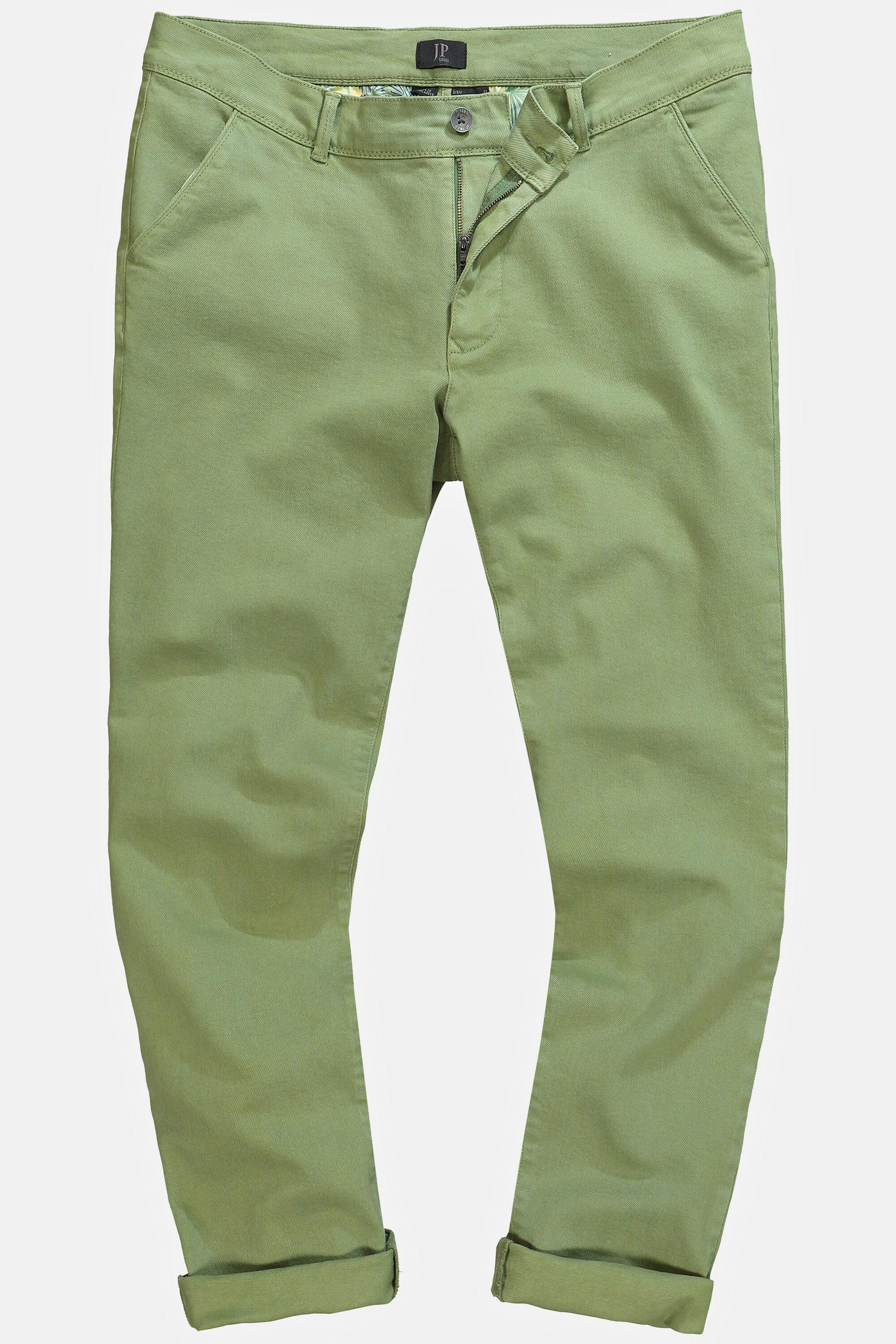 JP1880  Pantaloni chino con taglio speciale per l'addome, davanti liscio e gamba dritta, fino alla tg. 72 