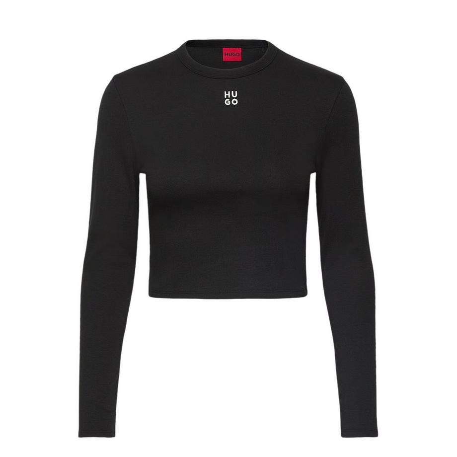 Haut Court Manches Longues Motiftyle Logo Empilé