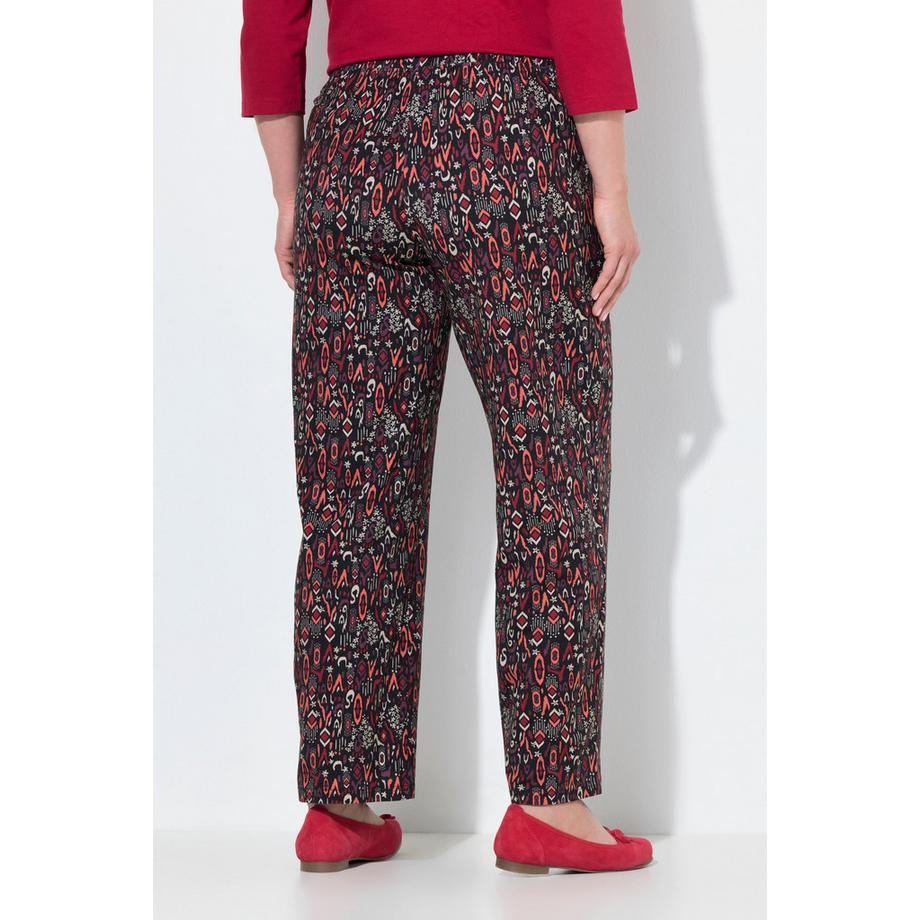 Ulla Popken Pantaloni Jersey Gamba Larga Dritta Cintura Elastica  