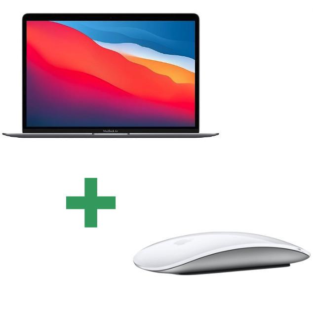 Apple  Reconditionné MacBook Air 13" 2020 Apple M1 3,2 Ghz 8 Go 256 Go SSD Gris Sidéral + Souris Apple Magic Mouse 2 Sans Fil - Blanche 