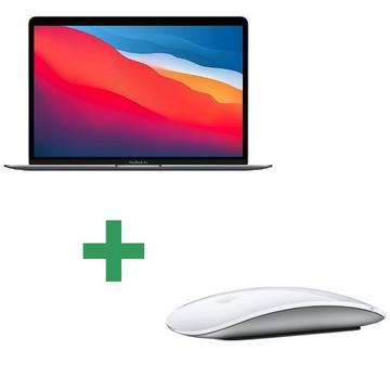 Refurbished MacBook Air 13" 2020 Apple M1 3,2 Ghz 8 Gb 256 Gb SSD Space Grau + Apple Magic Mouse 2 Kabellose Maus - Weiß