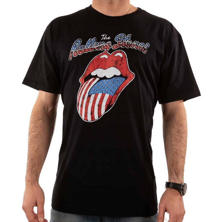 The Rolling Stones Bandiera Americana Logo T-Shirt  