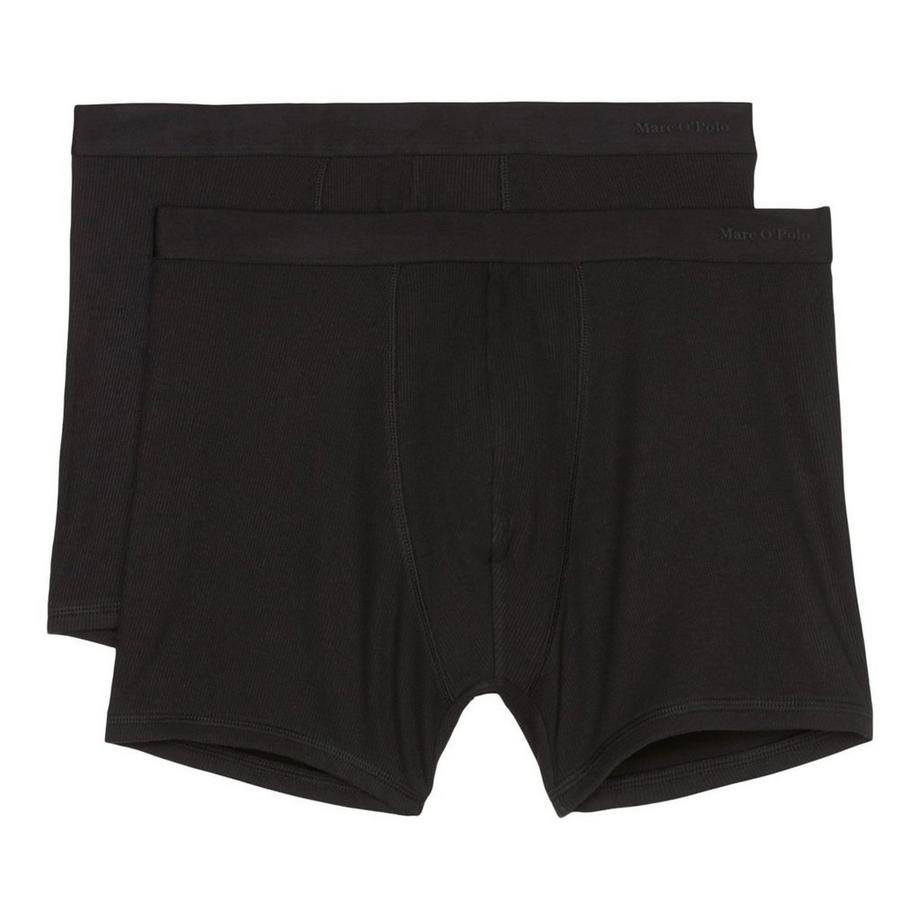 Marc O'Polo Iconic Rib Cotone Biologico Long Short Boxer Briefs Confezione da 2  