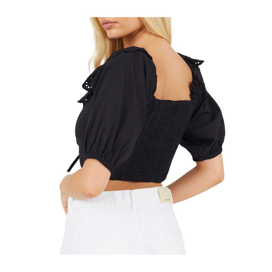 Brave Soul Schulterfreies Kurzes Top mit Puffärmeln  