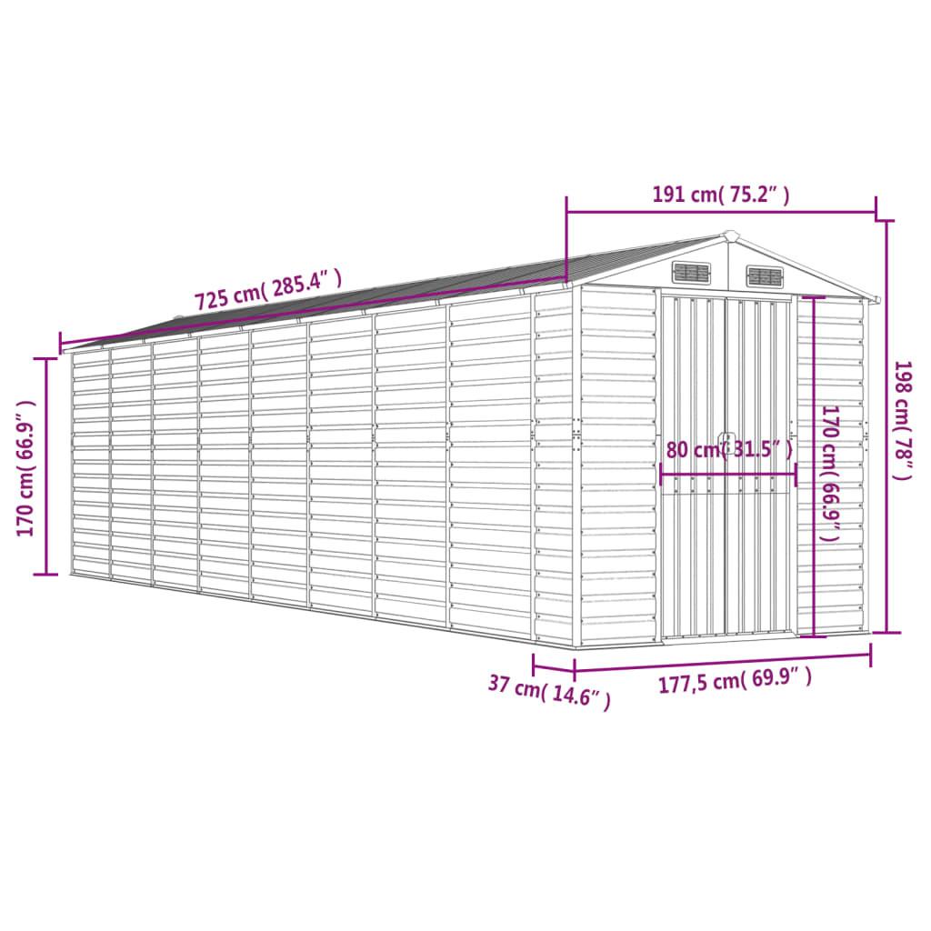 VidaXL Abri de jardin acier  