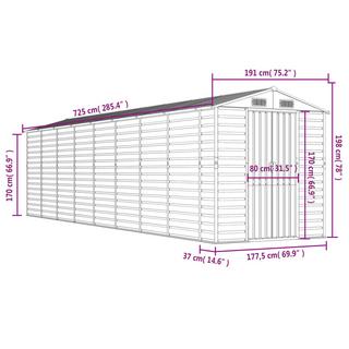 VidaXL Abri de jardin acier  