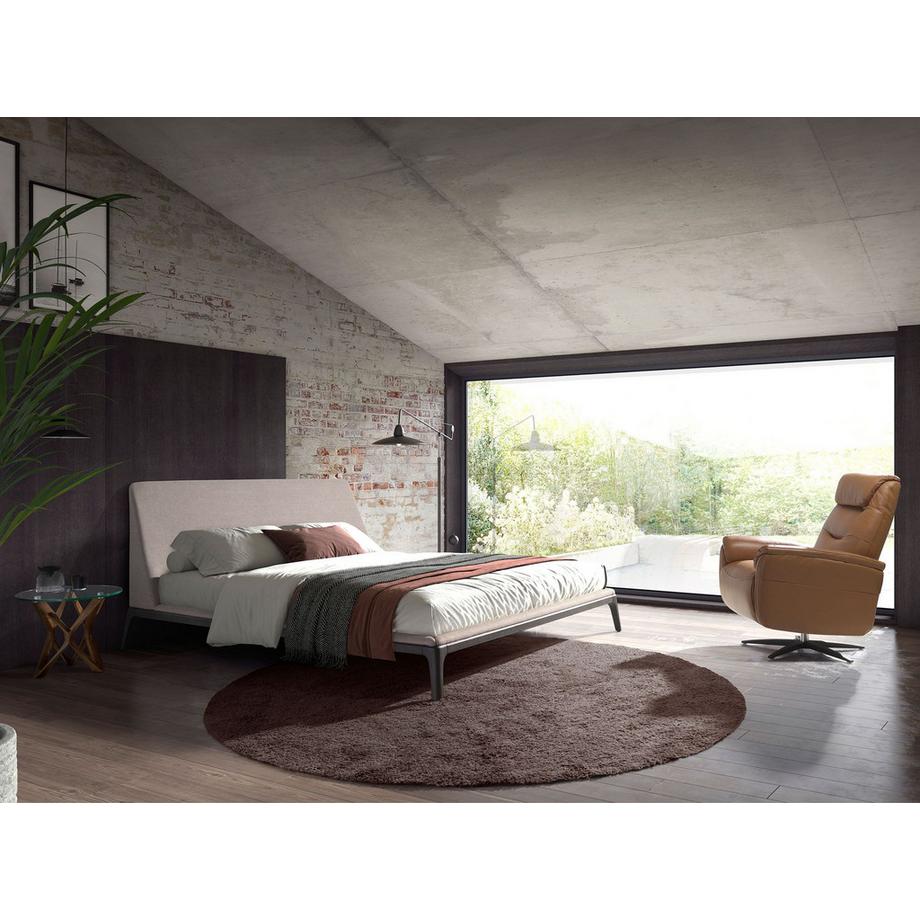 ANGEL CERDA Poltrona girevole in pelle marrone  