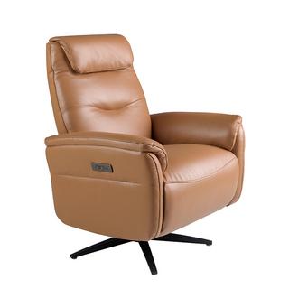 ANGEL CERDA Fauteuil pivotant en cuir marron  