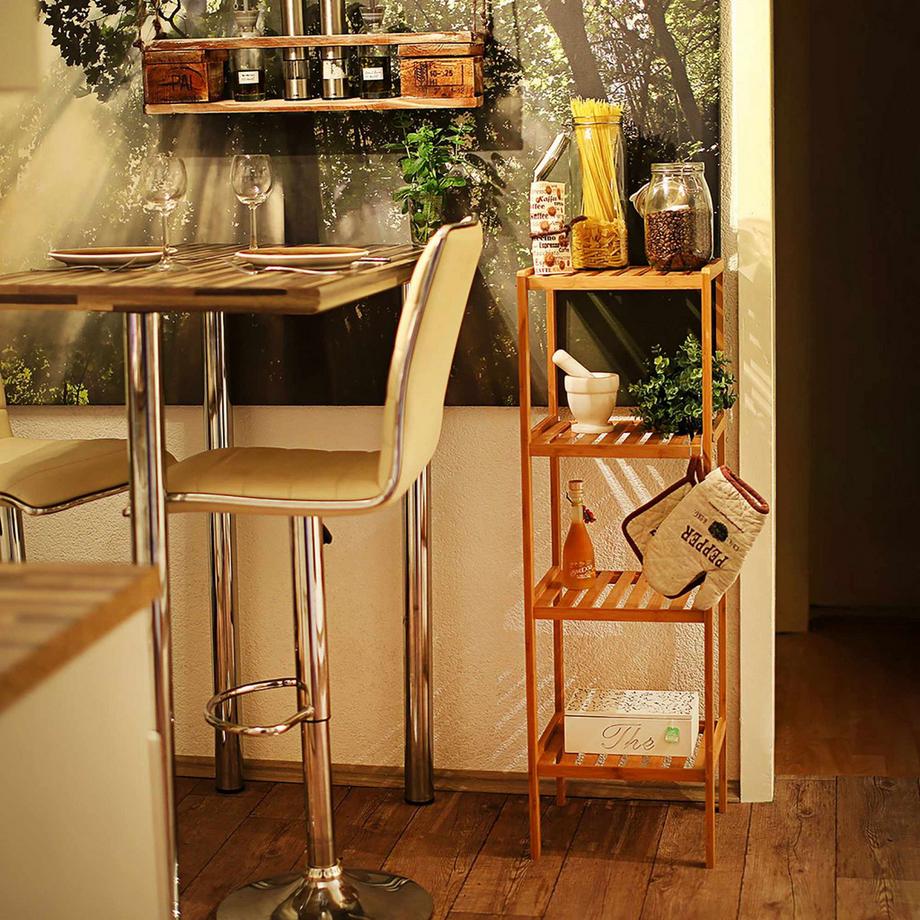 B2X Bambus Badezimmerregal mit 4 Ablagen  