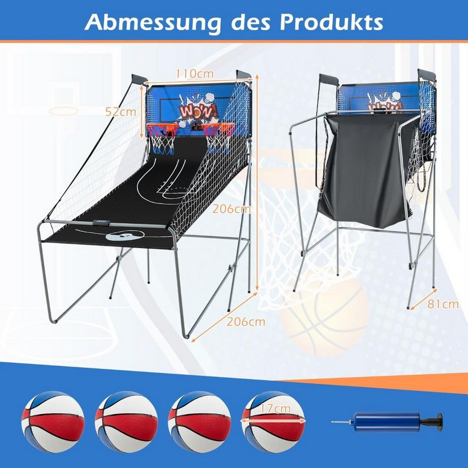 Northix Gioco arcade di basket, 2 canestri  