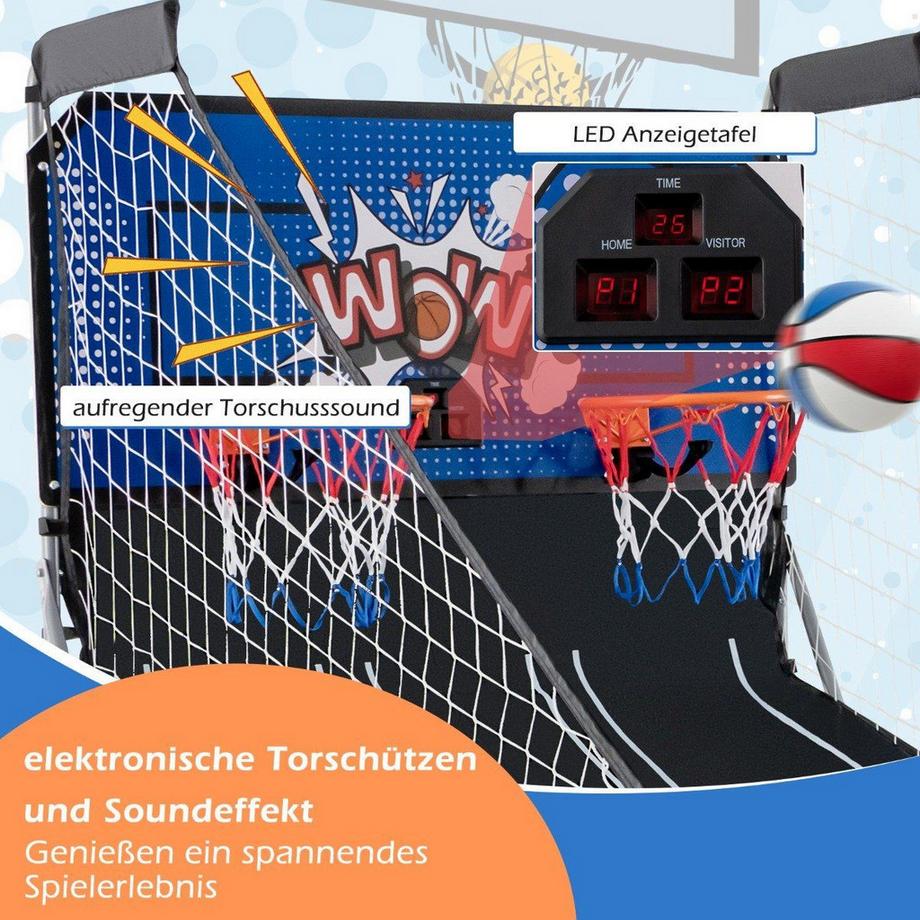 Northix Gioco arcade di basket, 2 canestri  
