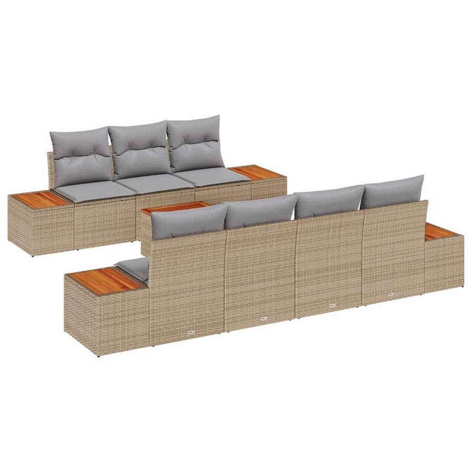 Ensemble de canapé de jardin poly rattan