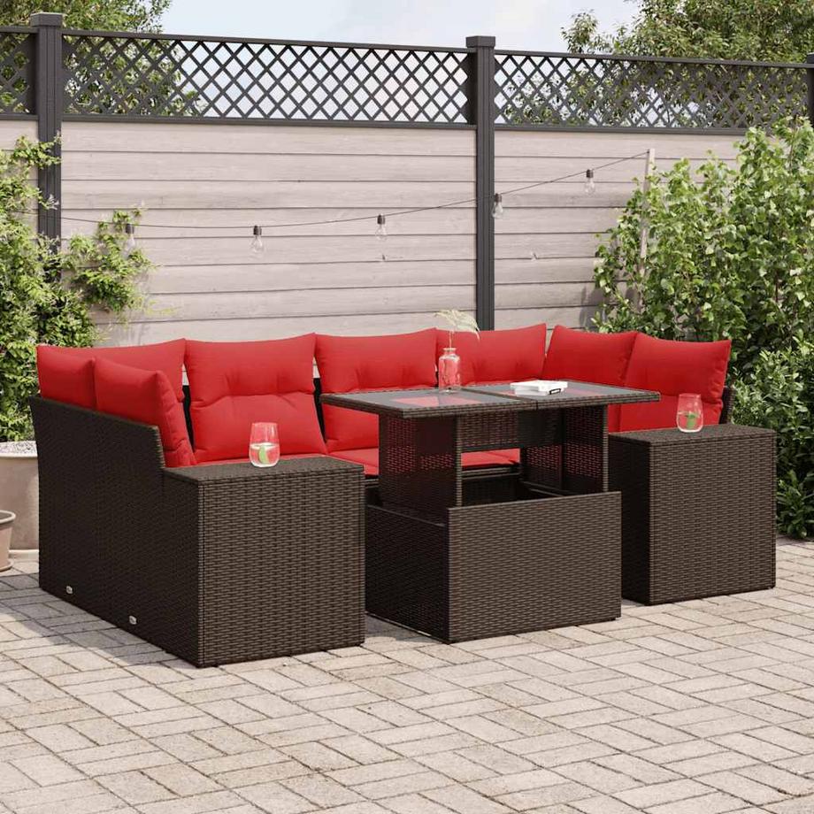 VidaXL Ensemble de canapés de jardin rotin synthétique  