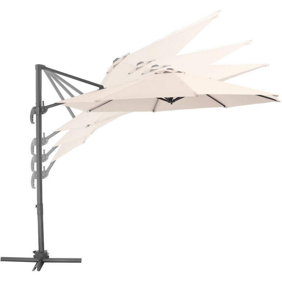 Tectake Sonnenschirm Daria Ø 300 cm leichtgängiger Mechanismus mit Fußpedal  