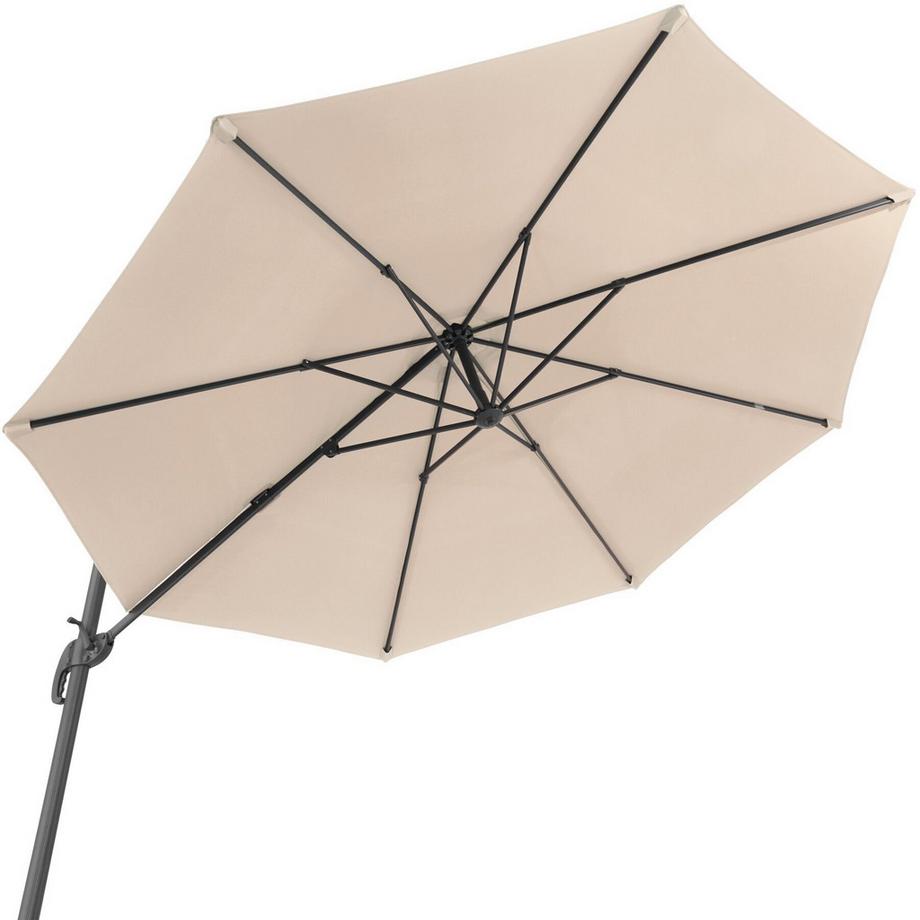 Tectake Sonnenschirm Daria Ø 300 cm leichtgängiger Mechanismus mit Fußpedal  