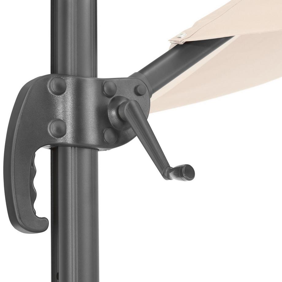 Tectake Sonnenschirm Daria Ø 300 cm leichtgängiger Mechanismus mit Fußpedal  