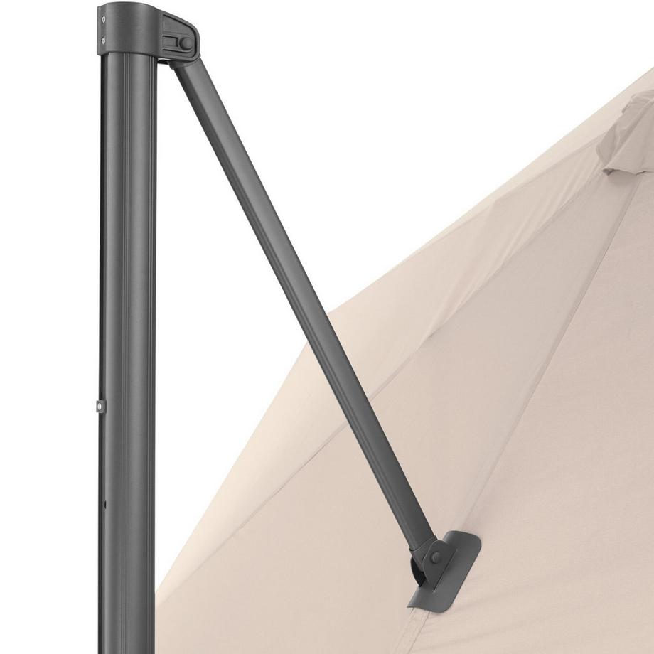 Tectake Sonnenschirm Daria Ø 300 cm leichtgängiger Mechanismus mit Fußpedal  